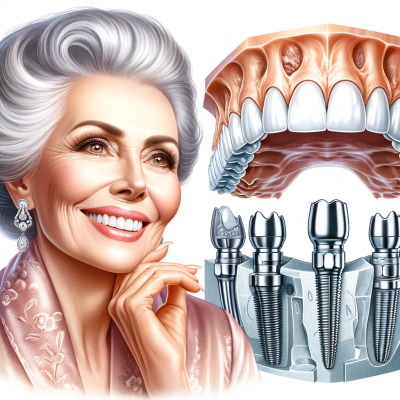 Dall·e 2024 01 11 09.16.48 Illustrate An Affluent Elderly Swiss Woman With An Elegant Demeanor, Smiling Brightly To Display Her White Teeth. Beside Her, Create A Highly Detailed